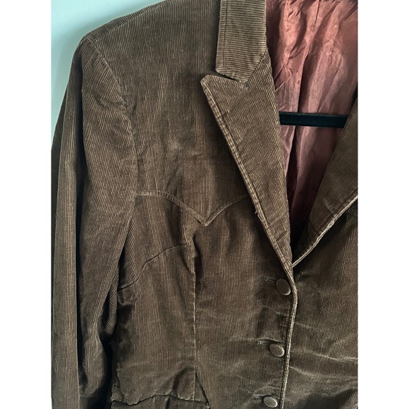 Vintage 1970s Lasso Tailored Western Wear Brown Corduroy Jacket - Picture 2 of 8